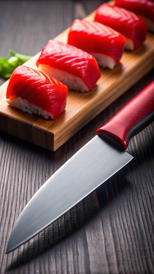 <b>Schneiden wie ein Profi: Das NISMO Z Sushi-Messer</b> • Das Z NISMO Precision Sushi Messer von Nissan verbindet Schärfe und Stil. Die scharfen Linien spiegeln das ikonische Design der klassischen und modernen Z-Modelle wider. Der rote Einsatz im Griff erinnert an das markante NISMO-Design, das die Sportwagen von günstigeren Versionen abhebt.