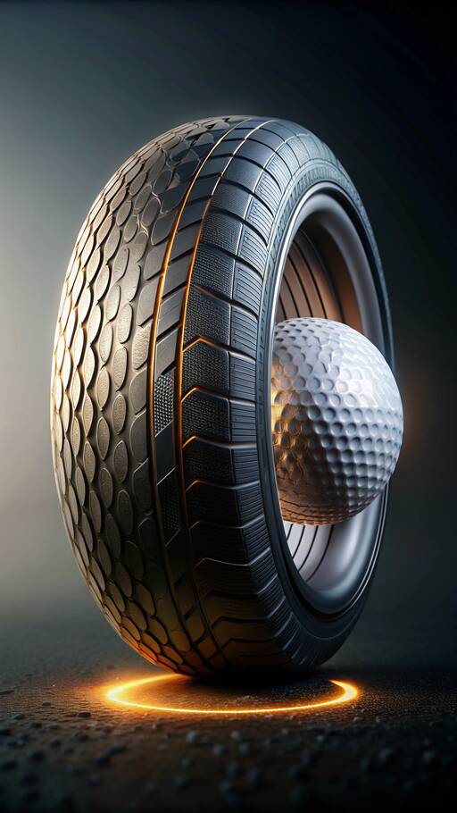 <b>Revolutionäre Reifen: Continentals Aerodimple-Technologie</b> • - Position: Direkt unter dem Seitenprofil und über den Reifenbeschriftungen.- Zweck: Verringern der Luftturbulenzen, ähnlich wie bei Golfbällen. Das reduziert den Energieverbrauch des Fahrzeugs.
